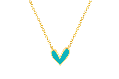 Emily Faith Goldstein's Reversible Diamond and Enamel Heart Necklace