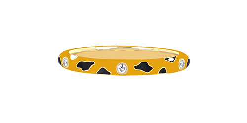 3 Diamond Leopard Enamel Ring