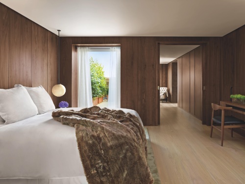 The penthouse bedroom at the London Edition