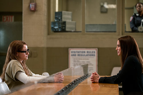 Julia Garner and Anna Chlumsky in "Inventing Anna"